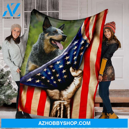 Heeler Premium Blanket Behind The Flag Fleece Blanket