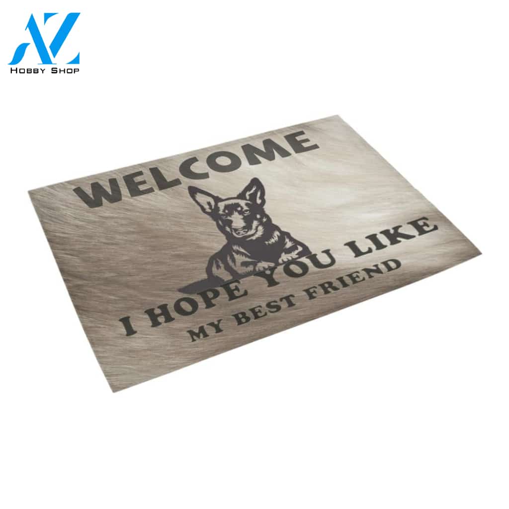 Heeler Welcome I Hope You Like My Best Friend Doormat Indoor And Outdoor Mat Entrance Rug Sweet Home Decor Housewarming Gift Gift For Friend Family Stem Feminist