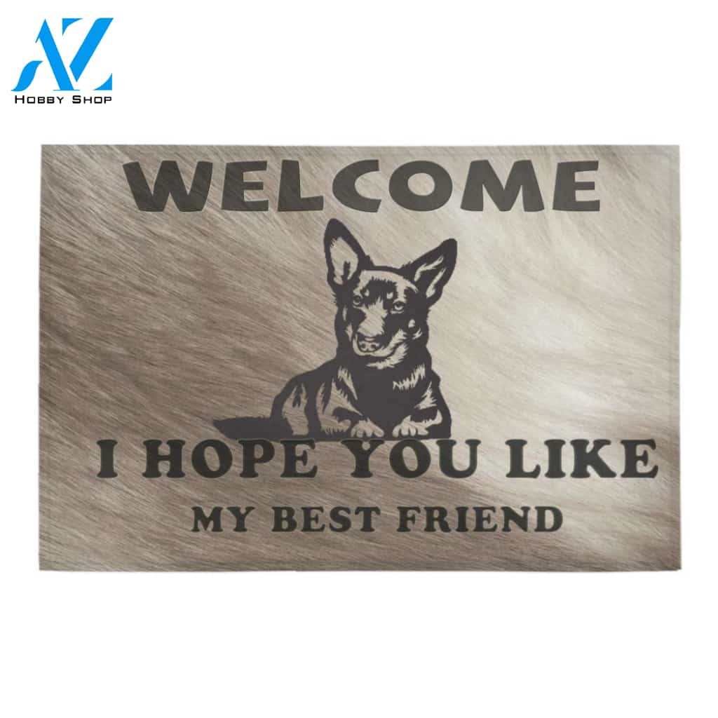 Heeler Welcome I Hope You Like My Best Friend Doormat Indoor And Outdoor Mat Entrance Rug Sweet Home Decor Housewarming Gift Gift For Friend Family Stem Feminist