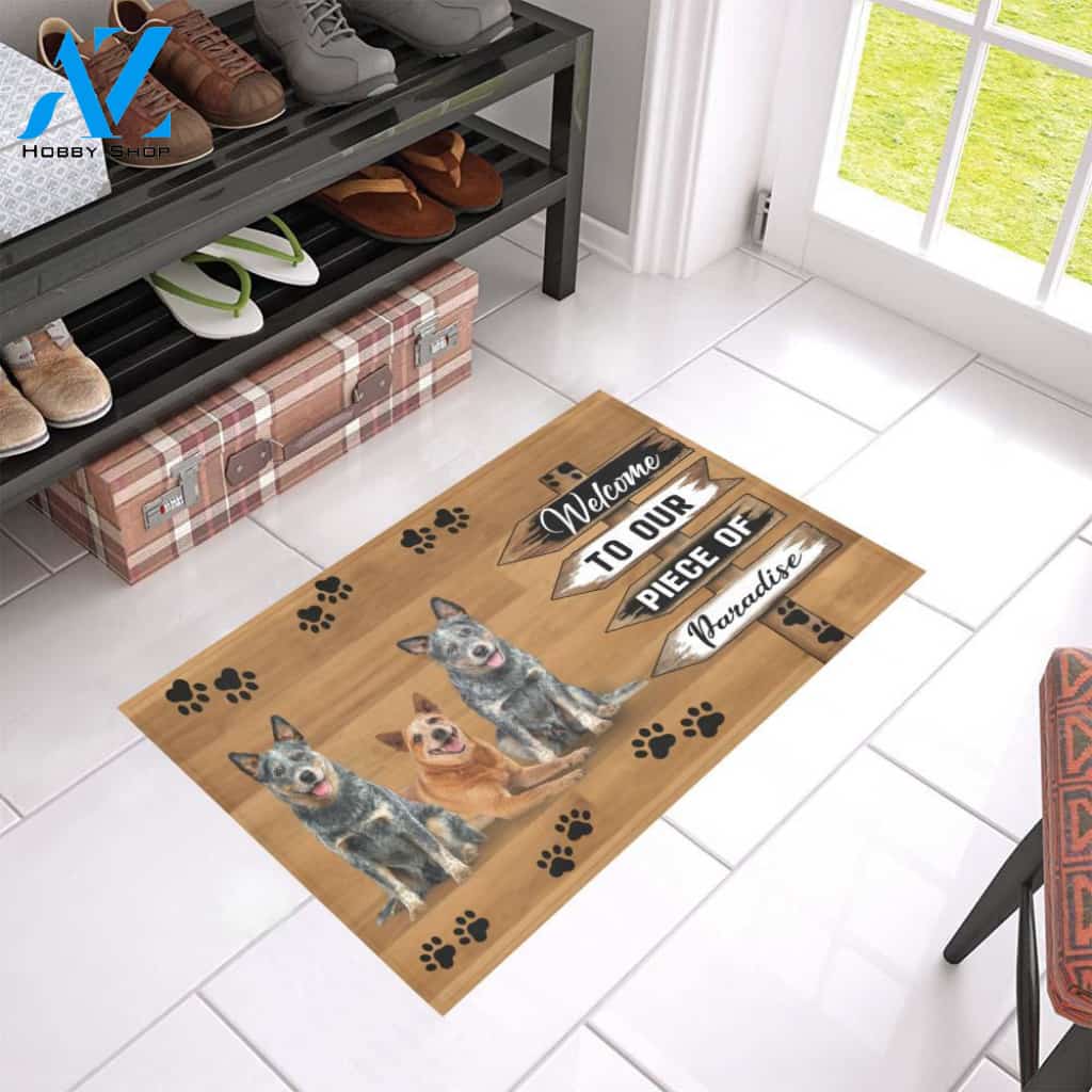 Heelers Peace Of Paradise Doormat Indoor And Outdoor Mat Entrance Rug Sweet Home Decor Housewarming Gift Gift For Friend Family Stem Feminist