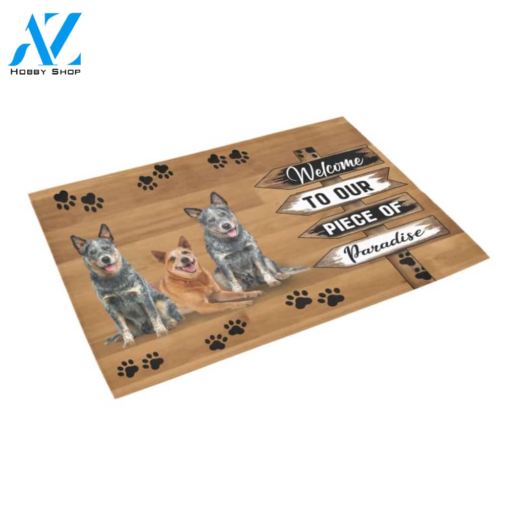 Heelers Peace Of Paradise Doormat Indoor And Outdoor Mat Entrance Rug Sweet Home Decor Housewarming Gift Gift For Friend Family Stem Feminist
