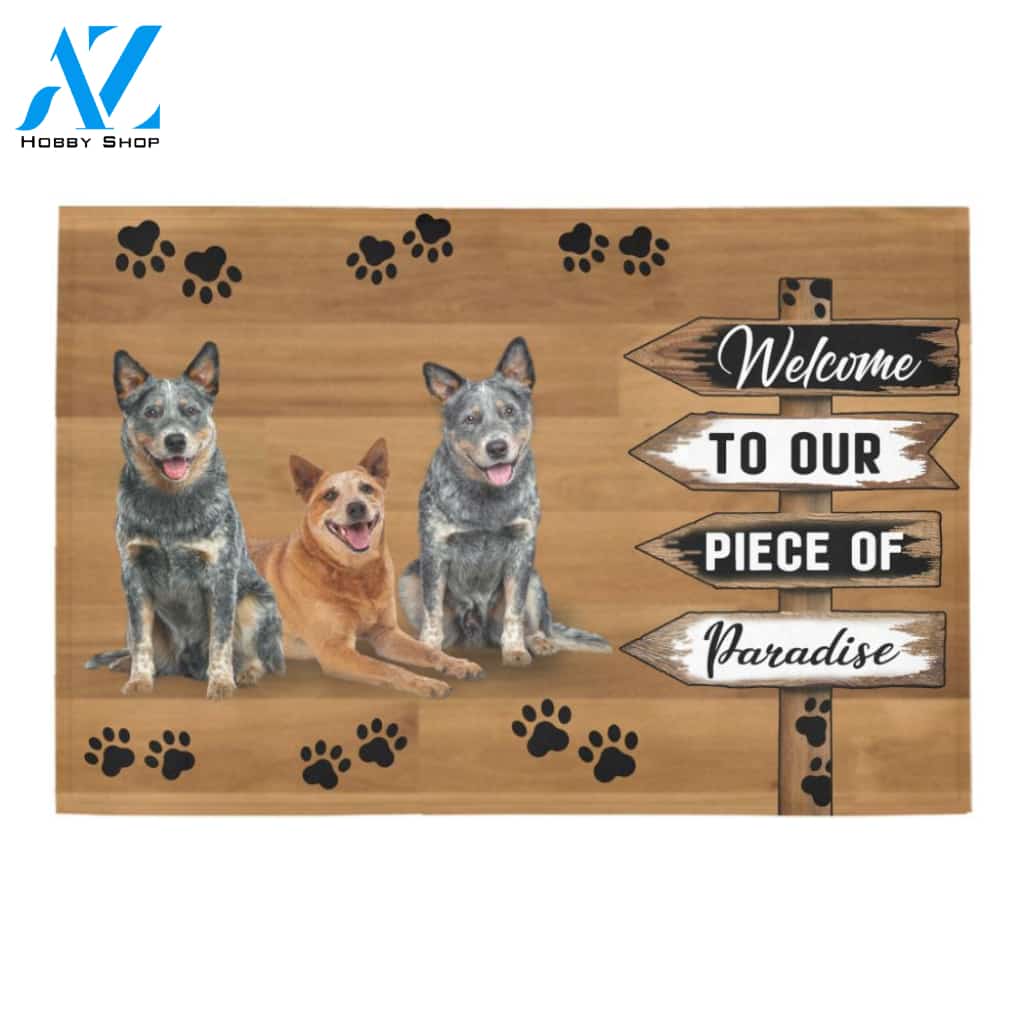Heelers Peace Of Paradise Doormat Indoor And Outdoor Mat Entrance Rug Sweet Home Decor Housewarming Gift Gift For Friend Family Stem Feminist