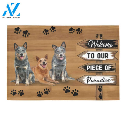 Heelers Peace Of Paradise Doormat Indoor And Outdoor Mat Entrance Rug Sweet Home Decor Housewarming Gift Gift For Friend Family Stem Feminist