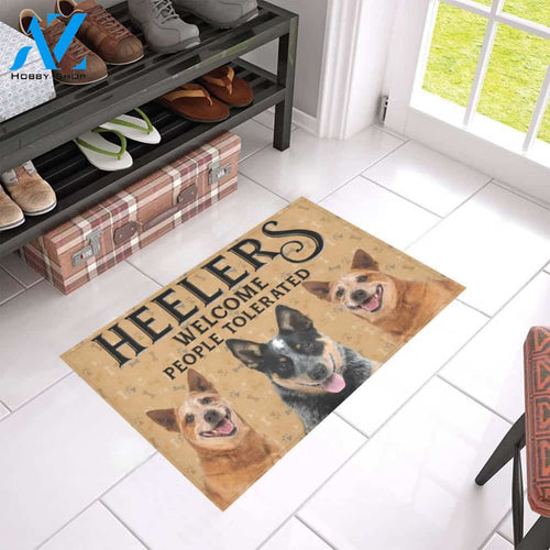 Heelers Welcome People Tolerated Doormat Welcome Mat House Warming Gift Home Decor Gift for Dog Lovers Funny Doormat Gift Idea