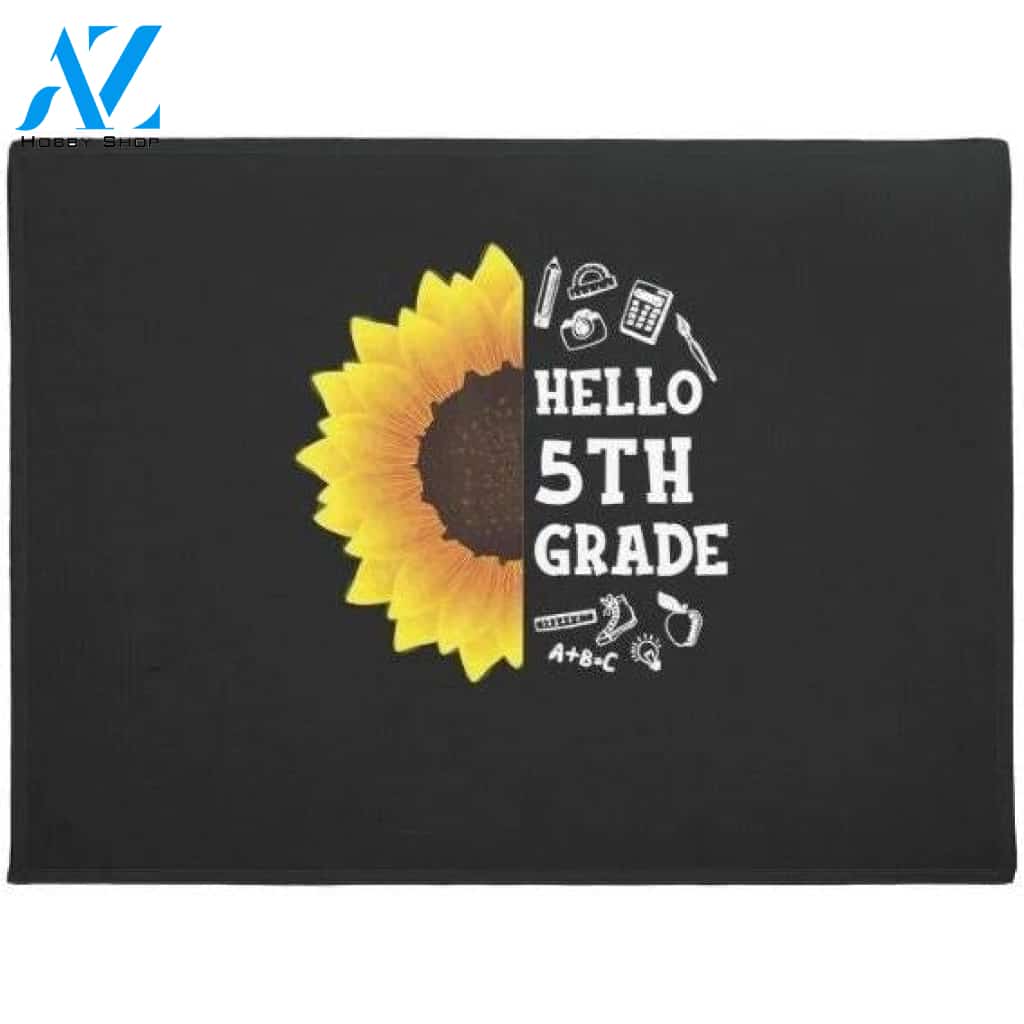Hello 5th Grade Sunflower Back To School Boys Girl Doormat