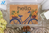 Hello Bicycle Doormat Welcome Mat Housewarming Gift Home Decor Funny Doormat Best Gift Idea For Friend Gift For Family