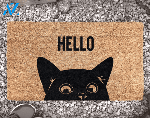 Hello Cat Doormat - Gift For Cat Lovers Gift For Family And Friend Doormats Inhouse Doormats Home Decor Housewarming Gift
