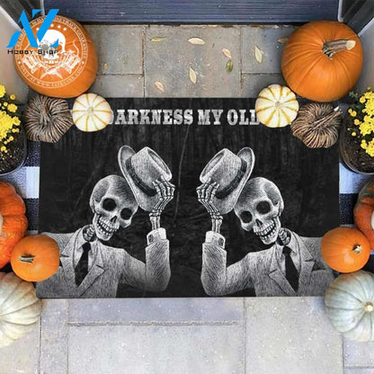 Hello Darkness My Old Friend Skull Doormat