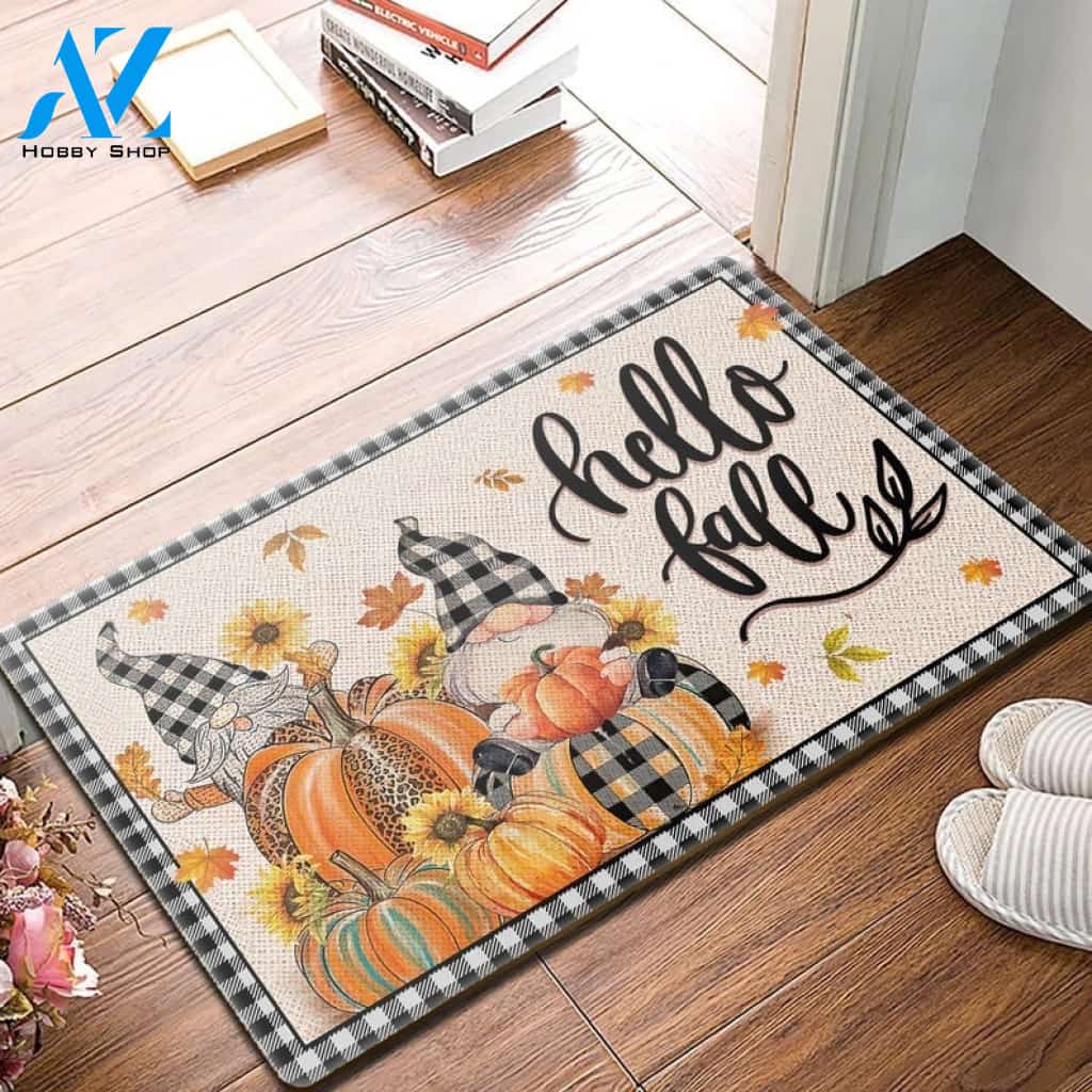 Hello Fall Indoor And Outdoor Doormat Welcome Mat Housewarming Gift Home Decor Funny Doormat Gift For Friend Happy Autumn Gift Idea