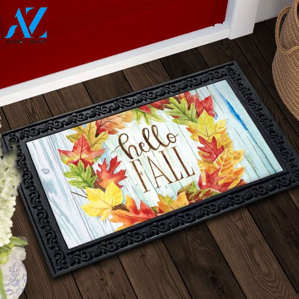 Hello Fall Wreath Doormat - 18" x 30"