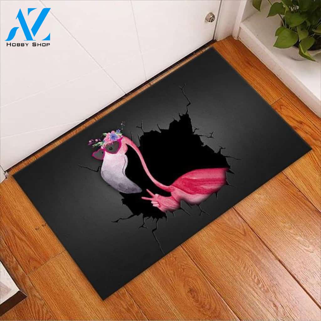 Hello Flamingo Doormat