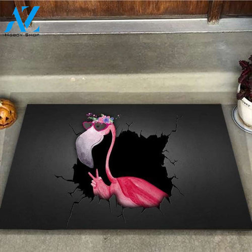 Hello Flamingo Doormat
