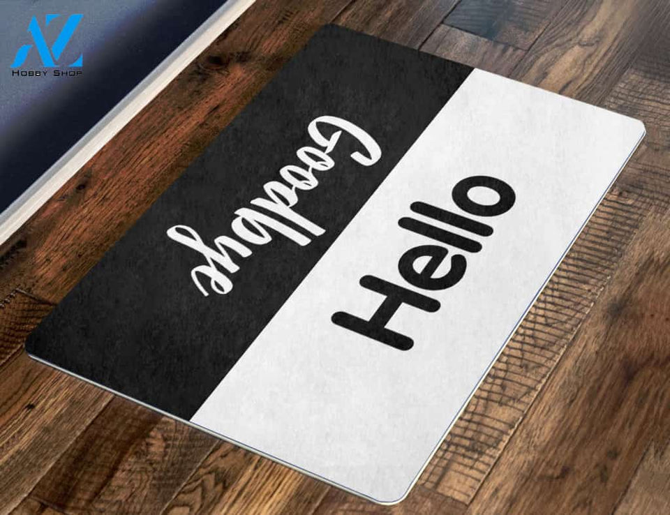 Hello Goodbye Black&White Doormat | Welcome Mat | House Warming Gift