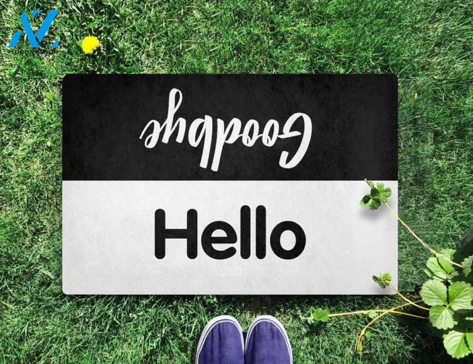 Hello Goodbye Black&White Doormat | Welcome Mat | House Warming Gift