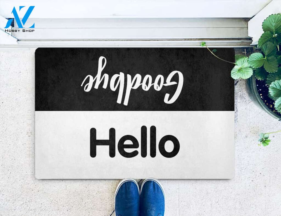 Hello Goodbye Black&White Doormat | Welcome Mat | House Warming Gift