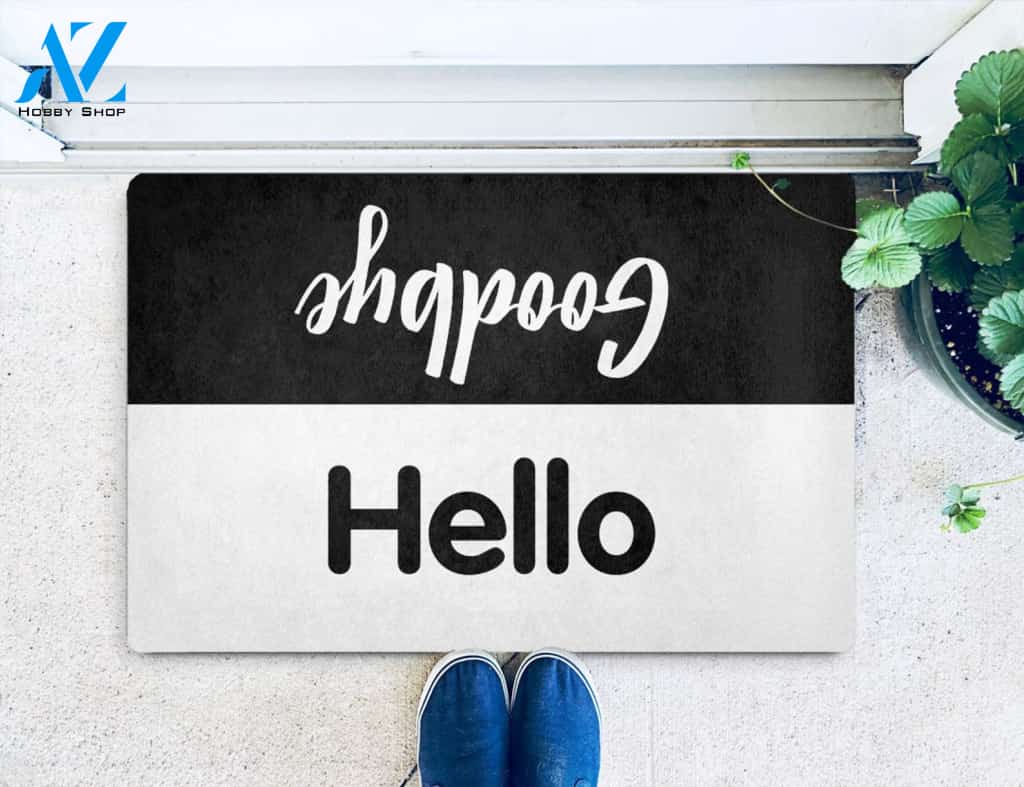 Hello Goodbye Black&White Doormat | Welcome Mat | House Warming Gift