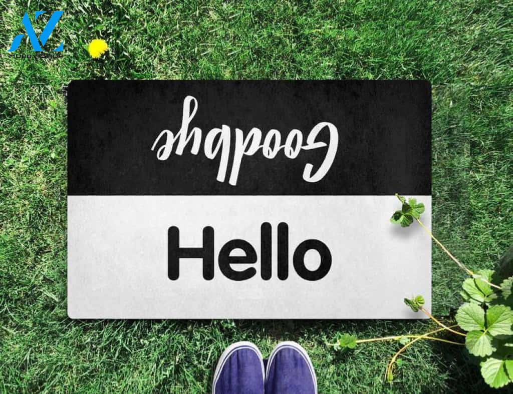 Hello Goodbye Black&White Doormat | Welcome Mat | House Warming Gift