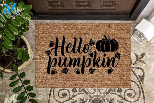Hello Pumpkin Fall Autumn Indoor And Outdoor Doormat Warm House Gift Welcome Mat Birthday Gift For Autumn Lovers