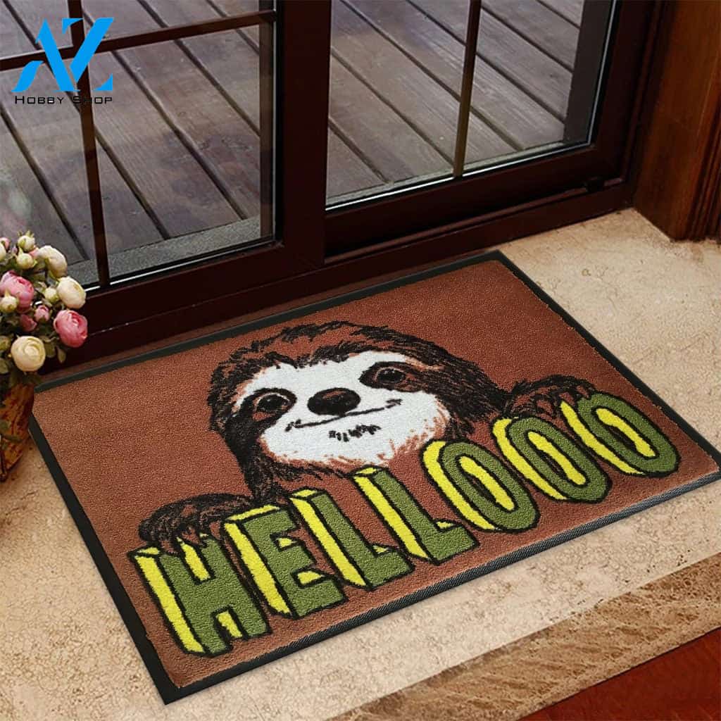 Hello Sloth Doormat Welcome Mat House Warming Gift Home Decor Funny Doormat Gift Idea Gift For Friend Birthday Gift