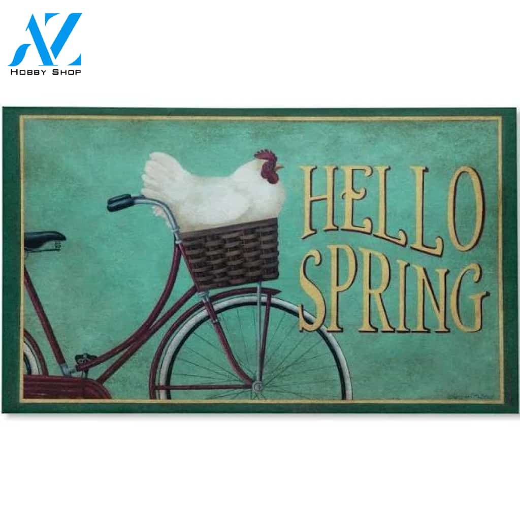 Hello Spring Doormat Welcome Mat Housewarming Gift Home Decor Funny Doormat Gift For Spring Lovers Happy Spring Gift Idea
