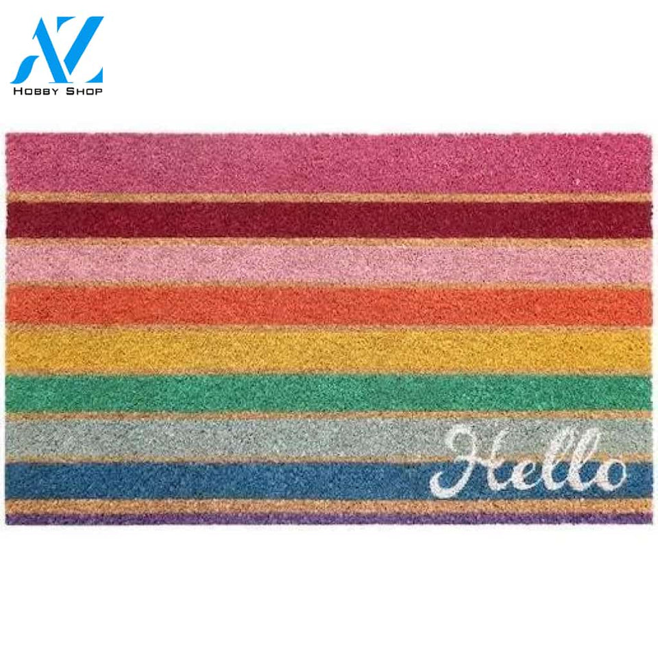 Hello Striped Doormat by Ashland | Michaels