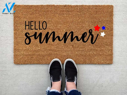 Hello Summer Doormat Welcome Mat House Warming Gift Home Decor Funny Doormat Gift Idea