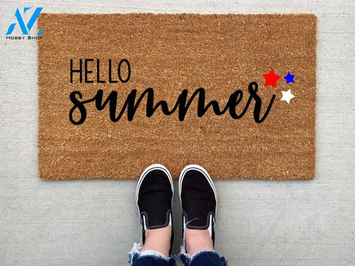 Hello Summer Doormat Welcome Mat House Warming Gift Home Decor Funny Doormat Gift Idea