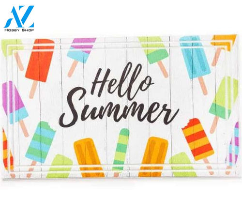 Hello Summer Ice Cream Doormat Welcome Mat Housewarming Gift Home Decor Funny Doormat Gift Idea For Summer Lovers Gift For Friend