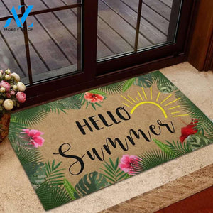 Hello Summer Tropical Funny Indoor And Outdoor Doormat Warm House Gift Welcome Mat Birthday Gift For Friend Family