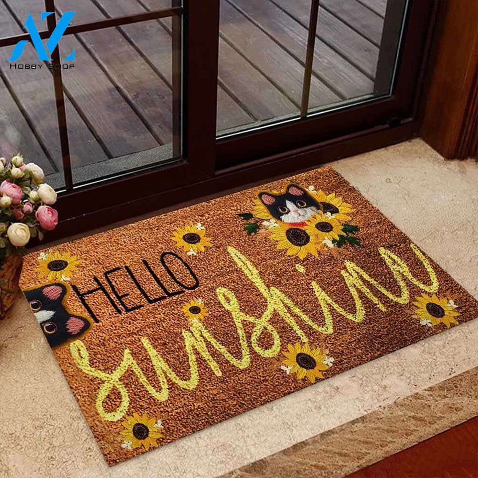 Hello sunshine Cat Doormat | Welcome Mat | House Warming Gift