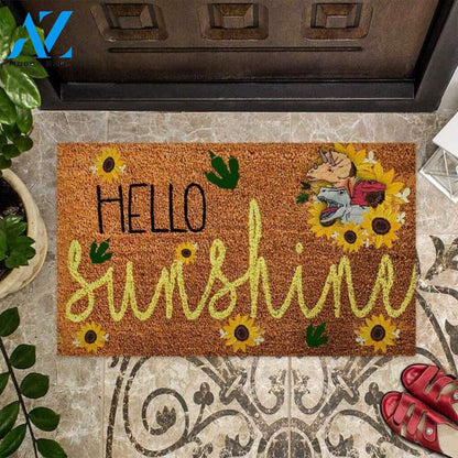 Hello Sunshine – Dinosaur Easy Clean Welcome DoorMat | Felt And Rubber | 40x60 cm | 45x75 cm | 60x90 cm | Colorful | DO1070