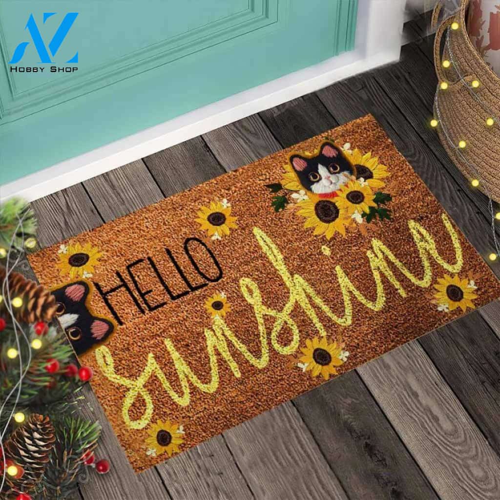 Hello Sunshine Easy Clean Welcome DoorMat | Felt And Rubber | 40x60 cm | 45x75 cm | 60x90 cm | Colorful | DO1072