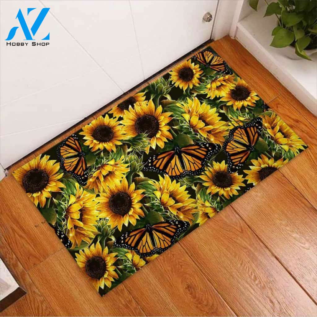 Hello Sunshine Easy Clean Welcome DoorMat | Felt And Rubber | 40x60 cm | 45x75 cm | 60x90 cm | Colorful | DO1079