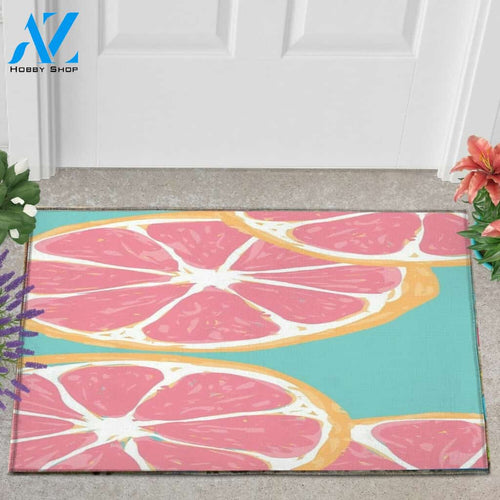 Hello Sunshine Peach Lemon Summer Cute Funny Indoor And Outdoor Doormat Warm House Gift Welcome Mat Gift For Friend Family