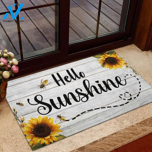 Hello Sunshine Sunflower Bee Net Insect Doormat Indoor and Outdoor Doormat Entrance Rug Sweet Home Decor Housewarming Gift Gift for Bee Lovers Insect Lovers Gift Idea