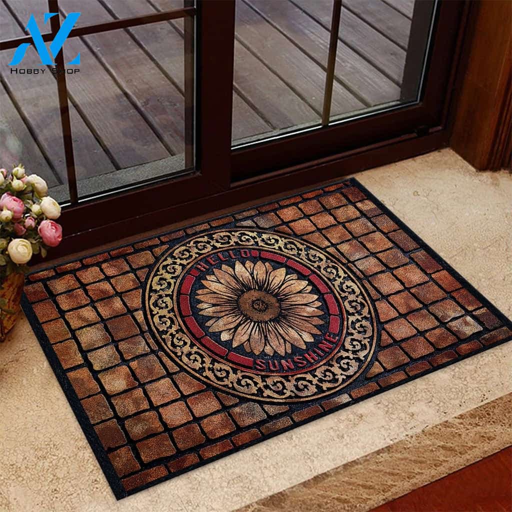 Hello sunshine Sunflower Doormat | Welcome Mat | House Warming Gift