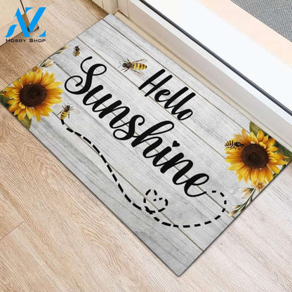 Hello Sunshine Sunflower Summer Funny Indoor And Outdoor Doormat Warm House Gift Welcome Mat Birthday Gift For Friend Family