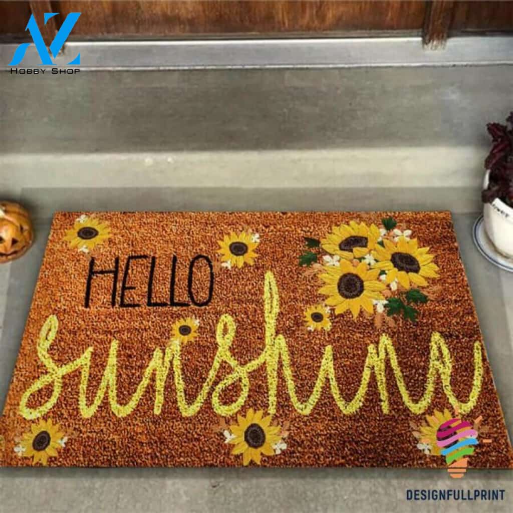 Hello Sunshine Sunflower Welcome Doormat NHD