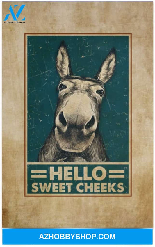 Hello Sweet Cheeks Funny Donkey Vintage