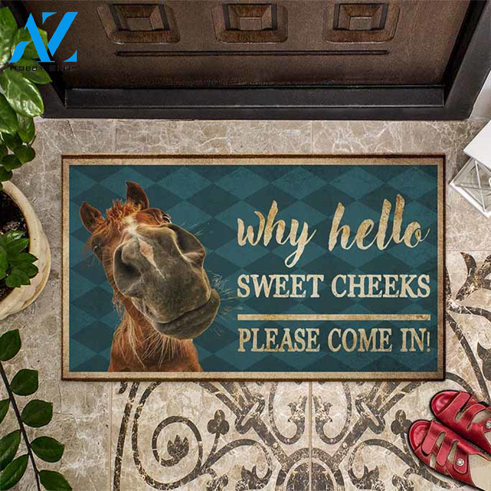 Hello Sweet Cheeks Horse Doormat | Welcome Mat | House Warming Gift