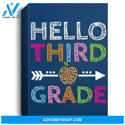 Hello Third Grade Leopard Cute 3Rd Grade Teacher Student Portrait Canvas