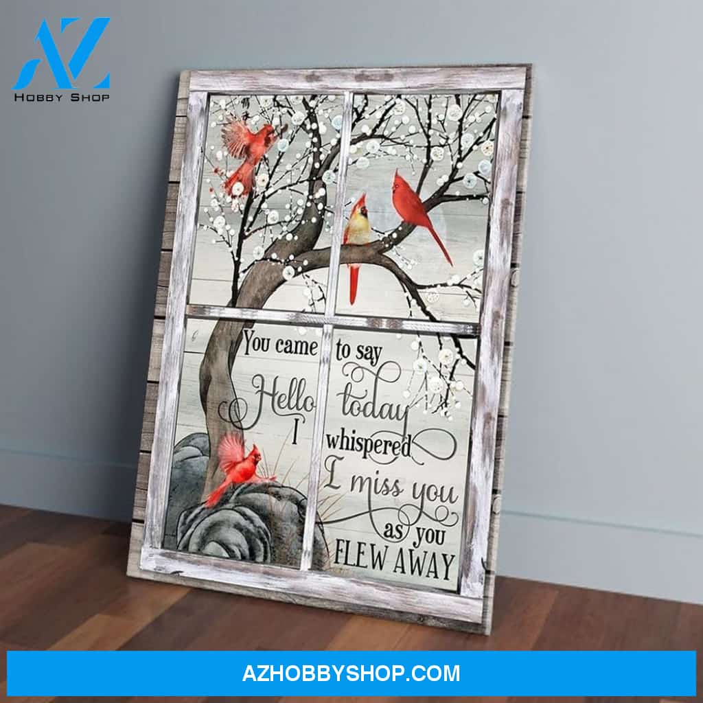Hello Today I Miss You Cardinal Merry Christmas Canvas Wall Art