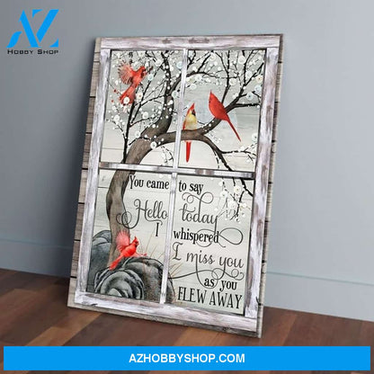 Hello Today I Miss You Cardinal Merry Christmas Canvas Wall Art