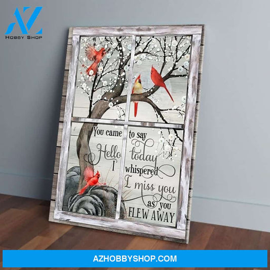 Hello Today I Miss You Cardinal Merry Christmas Canvas Wall Art
