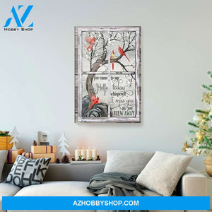Hello Today I Miss You Cardinal Merry Christmas Canvas Wall Art
