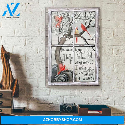 Hello Today I Miss You Cardinal Merry Christmas Canvas Wall Art