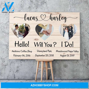 Hello! Will you? I do! - Personalized Canvas