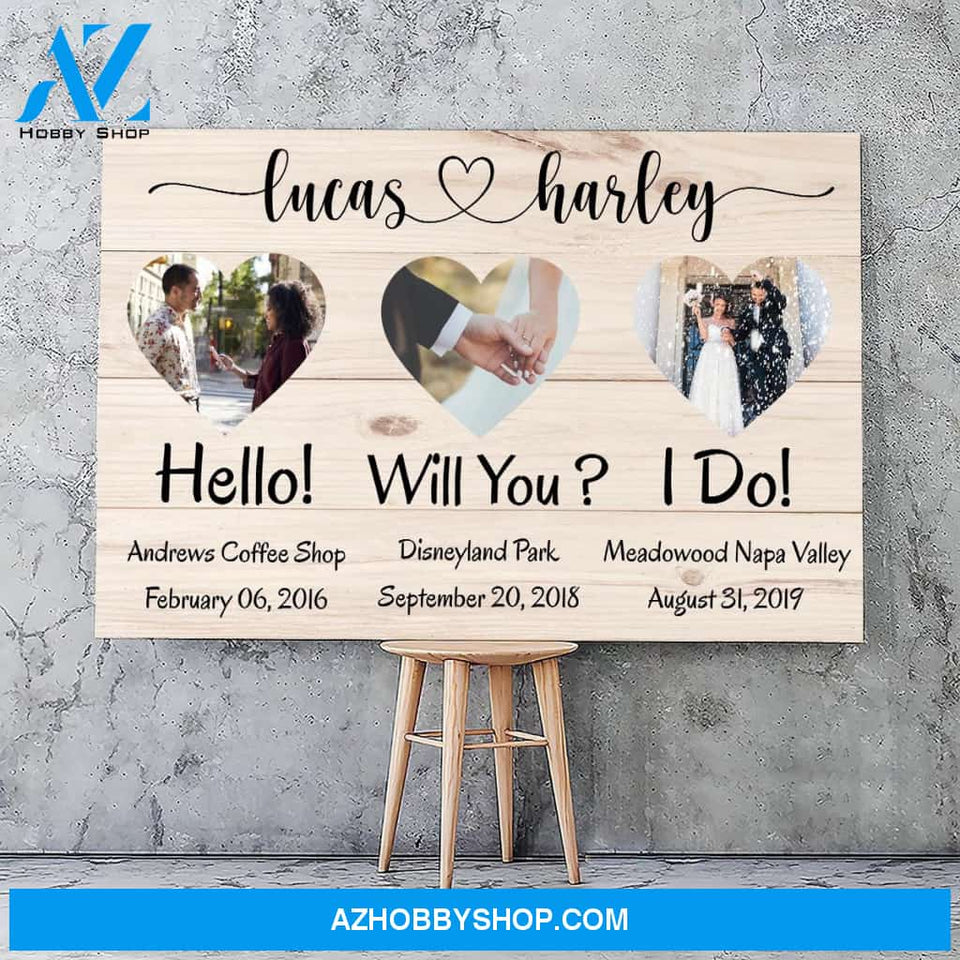 Hello! Will you? I do! - Personalized Canvas