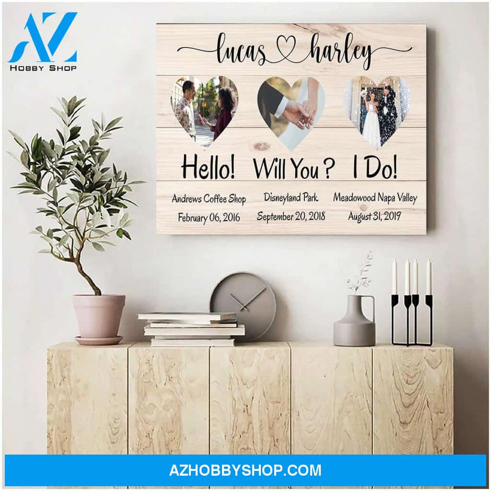 Hello! Will you? I do! - Personalized Canvas