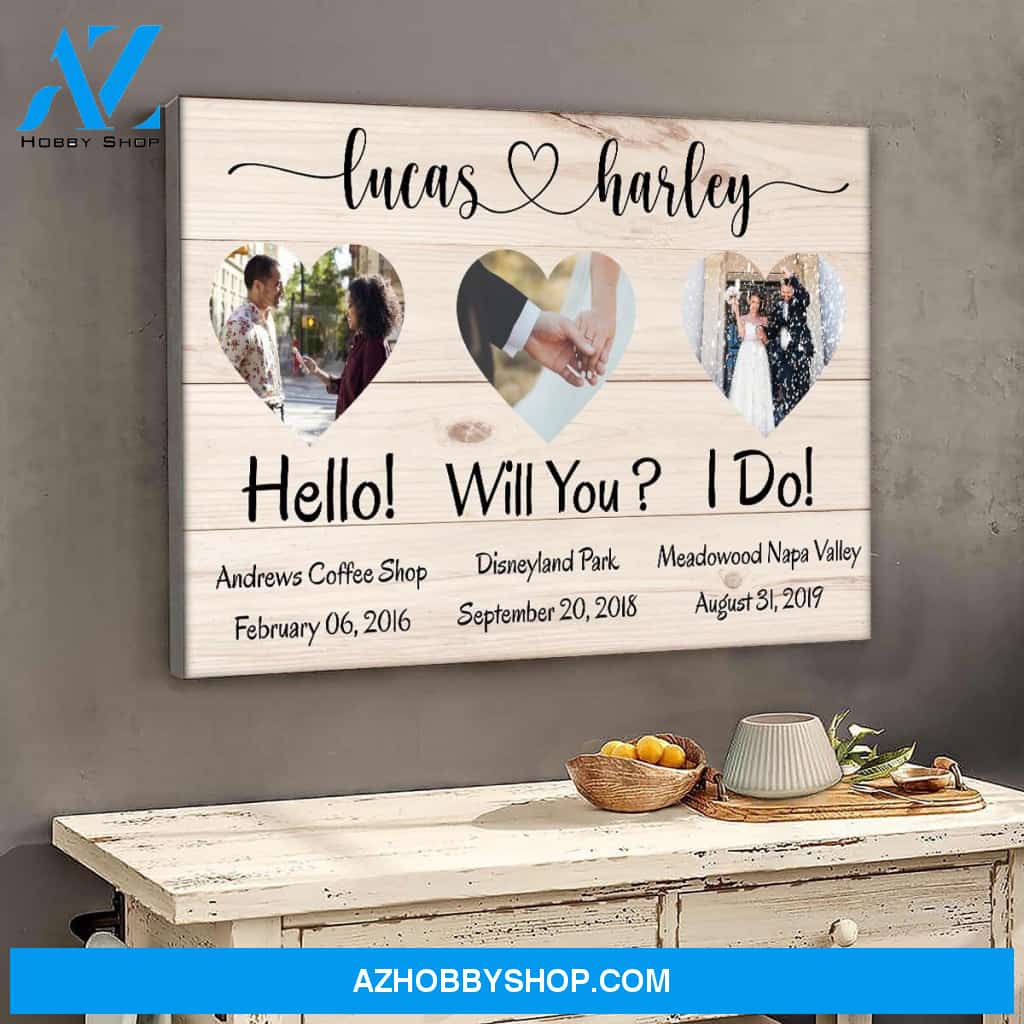 Hello! Will you? I do! - Personalized Canvas